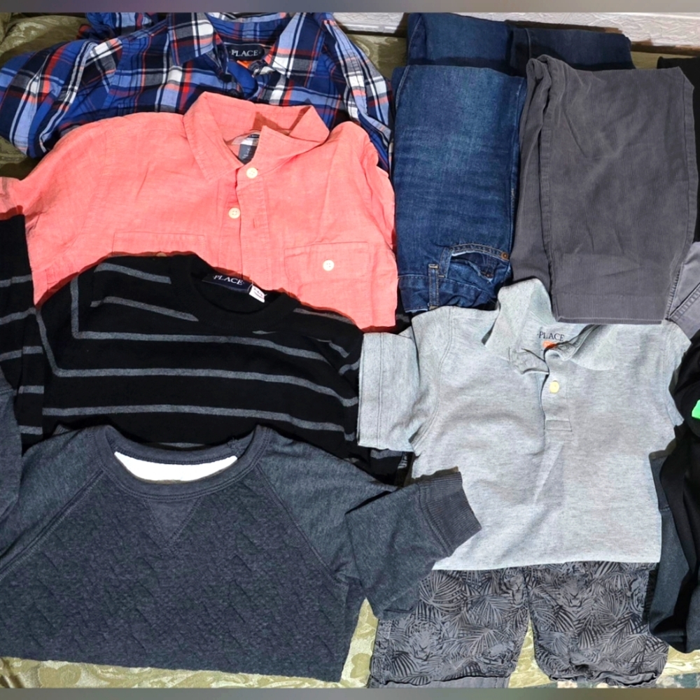 Boys 5 & 5/6 Clothing Bundle, 7 Outfits, 5 lbs Box, EUC